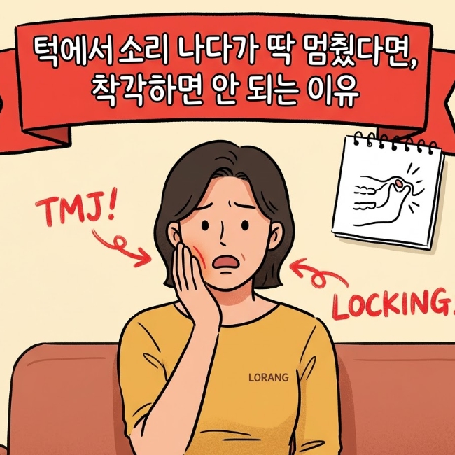 턱에서소리 딱딱 나다 갑자기 안 난다면, 괜찮아진 것인줄 아셨죠?