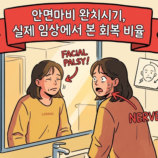 안면마비 완치시기, 실제 임상에서 본 회복 비율 대표 이미지